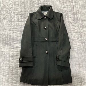 Tulle Anthropologie size S dark green loden long coat